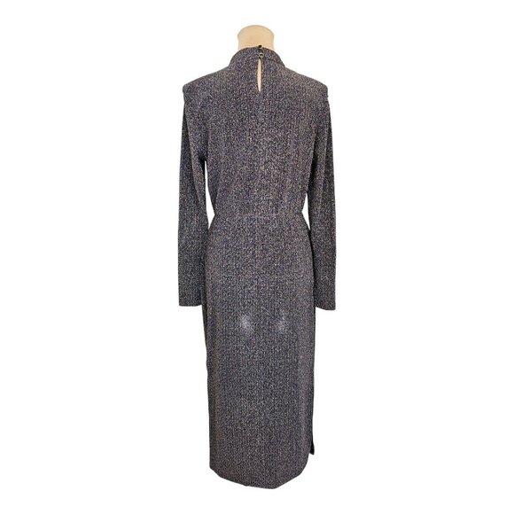 Coster Copenhagen Blue Gold Shiny Long Sleeve Dress Sz 34 XS - Picture 7 of 12